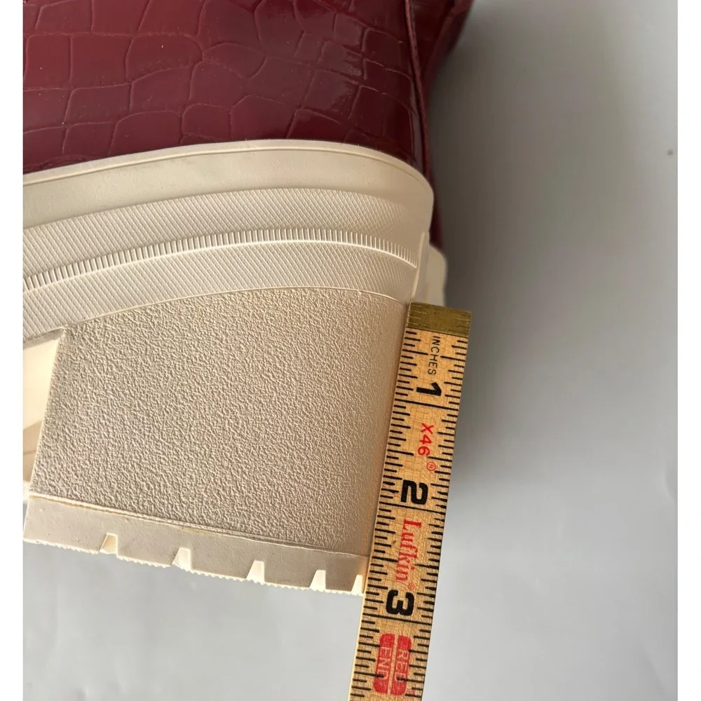 Converse Chuck Taylor All Star GR82 Dark Cherry Croc Leather Heel Boots A07657C - Picture 9 of 11